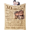 thumbnail image 1 of LHSHID 30th Anniversary Wedding Gifts for Couples 30th Anniversary Decorations 30 Anniversary Blanket Gifts for Husband Wife Best Romantic 30 Years of Marriage Anniversary Throw Blanket 30"x40", 1 of 7
