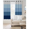 thumbnail image 2 of Blue Ombre Blackout Curtains 45 Inches Long for Bedroom, Modern Abstract Art Farmhouse Striped Thermal Insulated Room Darkening Black Out Window Curtain Panels Grommet Drapes for Living Room, 2 of 8