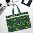 thumbnail image 6 of Cauagu Dinosaurs Pattern Canvas Tote File Bag, Zipper Tote Bag Business Briefcase Document Bag with Handle A4 File Organizer Laptop Bag for Travel and Work, 6 of 8