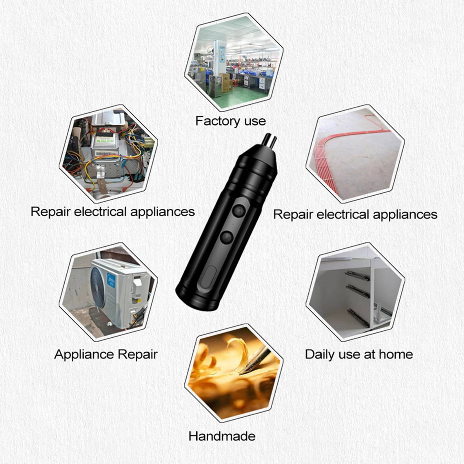 Cordless Electric Screwdriver Mini Cordless Electric turn screw Portable Power Tool Set Rechargeable with USB Charging for Home Office DIY 42-Piece Bit Kit