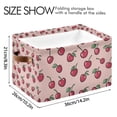 thumbnail image 4 of Yayeee 2 Pack Canvas Storage Basket with Handles for Shelves Fabric Bins Closet Organizer, Cherries Pattern, 4 of 8