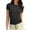 Black, variant on Aojekbee Women's Ribbed Tops Slim Fit Round Neck Short Sleeve Stretchy Solid Color Basic T-Shirts for Summer