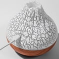 thumbnail image 3 of Humidificador volcán de veta de madera con efecto de llama y luz LED de 7 colores - Difusor de aromaterapia USB de 300 ml, súper silencioso, 2 modos de pulverización para dormitorio, 3 of 8