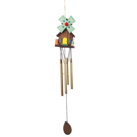 Windmill Windchimes Wind Chime Metal 4 Tubes Hanging Ornament garden and home
