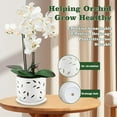thumbnail image 5 of BUYMAX 6+5 inch  Orchid Pot with Holes, Ceramic Plant Pots with Drainage Holes and Tray,Decorative Indoor Outdoor White Flower pots with Saucers, 5 of 8