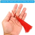 thumbnail image 3 of Uxcell 14cm/5.5 Inch Bookmark Tassels Soft Silky Floss Cord Loop Mini Handmade Tassels Red 50 Pack, 3 of 5