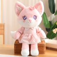 thumbnail image 1 of Cartoon / Cute / Soft / Big Fox Plush Toy / Purple Pink Skirt Sitting Posture Fox Doll / Children's Birthday Giftpink35cm Deng Xun unisex, 1 of 2