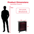 thumbnail image 3 of 7-Drawer Tool Chest Cabinet with Ball Bearing Drawer Slides,20"W Rolling Metal Tool Chest with 7 Drawers,Steel Tool Storage Box Organizer,Black, 3 of 8