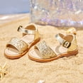 thumbnail image 4 of Kiderence Toddler Girls Slides Sandals Kids Sandals Little Girls Shoes Toddler （FK680 Gold - 7M）, 4 of 7