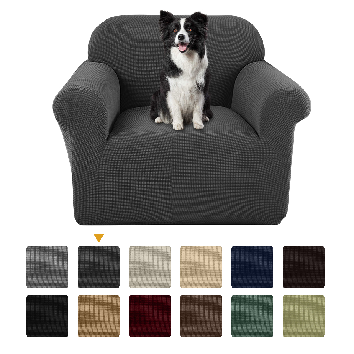 Sanmadrola Couch Cover Water Resistant Stretch Sofa Slipcover Jacquard