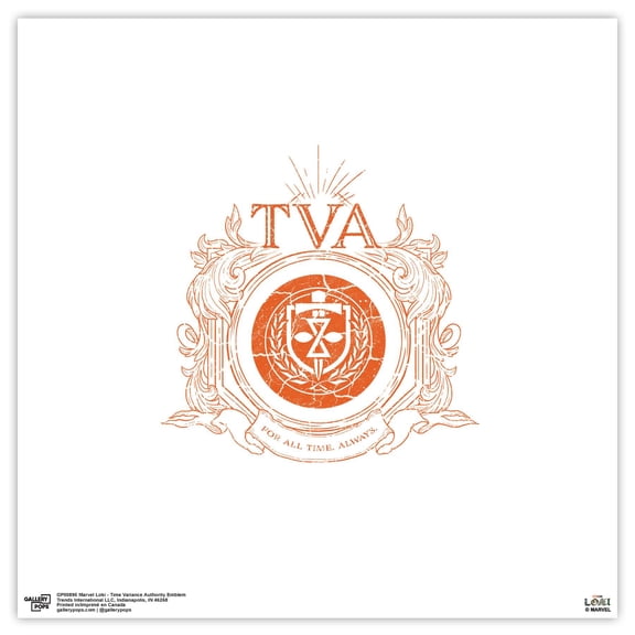 Gallery Pops Marvel Loki - Time Variance Authority Emblem Wall Art, Unframed Version, 12" x 12"