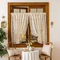 thumbnail image 2 of Faty-T Lace Cafe Curtains Privacy Mini Curtain for Bathroom Window Front Door, Elegant Short Half Scalloped Cabinet Curtains for Small Windows, 2 of 8