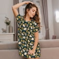 thumbnail image 3 of Easygdp Bear Sunflower Camisón de manga corta para mujer, informal, estampado, 3 of 6