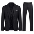 thumbnail image 1 of Allthemen Traje de 3 piezas para hombre, chaqueta, pantalones y chaleco ajustados de color sólido para boda de negocios, 1 of 2