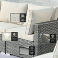 thumbnail image 4 of Ovios 6 Pieces Patio Fire Pit Set Outdoor Wicker Sectional Sofa Conversation Set with Coffee Table,Beige, 4 of 7