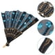 thumbnail image 3 of Abanico oriental elegante con lentejuelas bordadas, diseño de pavo real, abanico plegable, 3 of 7