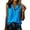 *1-Blue, variant on Women's Cotton-Linen Collared Tank Top , Ladies' Sleeveless Half Button Work Blouse , Summer Office Loose Fit Top For Women,Orange,S-2XL