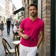 thumbnail image 3 of Mens Henley Lightweight Shirts Short Sleeve Casual Cotton Button T-Shirts Summer Basic Tee, 2XL, 3 of 9