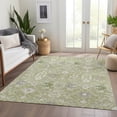 thumbnail image 6 of HomeRoots 679170 5 x 8 ft. Artichoke Green, Gray & Ivory Oriental Washable Machine Made Rectangle Area Rug with UV Protection, 6 of 9