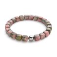 thumbnail image 4 of Unakite Jasper | Silver | Gemstone Pebble Bracelet, 4 of 6