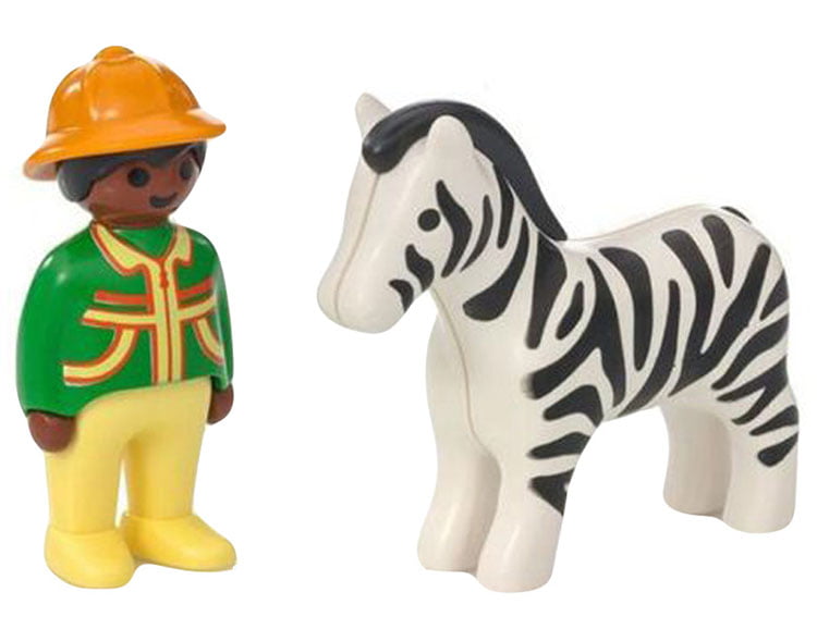 Stier je bent wandelen Ranger with Zebra 1,2,3 - Play Set by Playmobil (9257) - Walmart.com