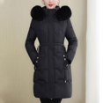 thumbnail image 6 of Gamivast Quilted Jackets for Women Long Heart Faux Fur Hooded Stand Collar Winter Coats with Pockets Casual Drawstring Waist Long Sleeve Jacket Warm Fall Trendy Outerwear, 6 of 6