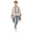 thumbnail image 4 of Women's Shawl Wrap Poncho Ruana Cape Cardigan Sweater Open Front for Spring Fall Winter (PC02-3), 4 of 13
