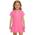 thumbnail image 3 of YOUYEDIAN Robe Polo pour Filles Taille 11-12 Enfants Été Décontractée à Manches Courtes Uniforme Scolaire Tout-Petit Tenue de Golf à Col Tenue Sportive Robe T-Shirt (Rose), 3 of 6