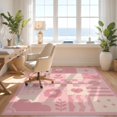 thumbnail image 3 of Design&I 6'x9' Ultra Soft Area Rug, Pink Geometric and Floral Patterned Design Charming Patchwork of Hearts, Clouds, Fluffy Washable Non Shedding for Guest Room Bedroom Living Room, 3 of 3
