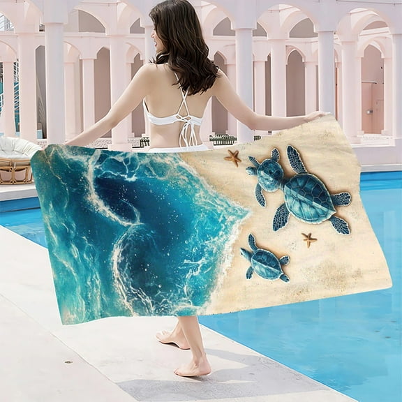 Boovnll Beach Towels, Quick Dry Sand Free Microfiber Oversized Beach Towel Lightweight for Beach Yoga Gym Pool, Beach Accessories, 28x59"