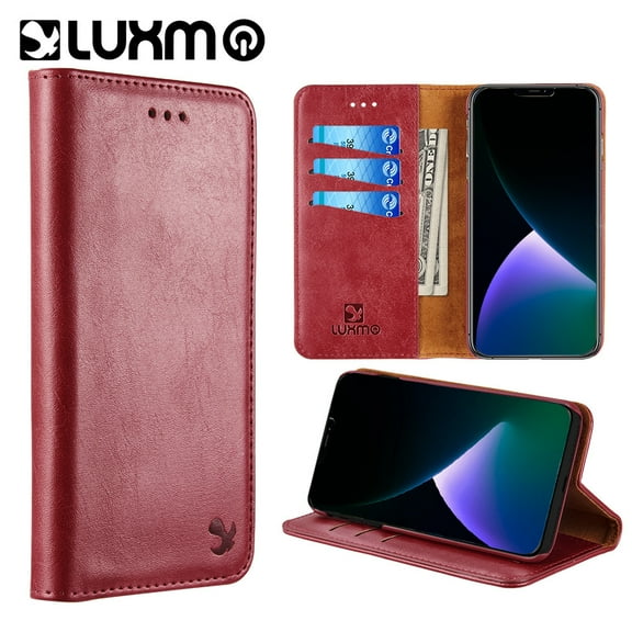 The Luxury Gentleman Magnetic Flip Leather Wallet Case For For Iphone 14 Plus 6.7 - Red