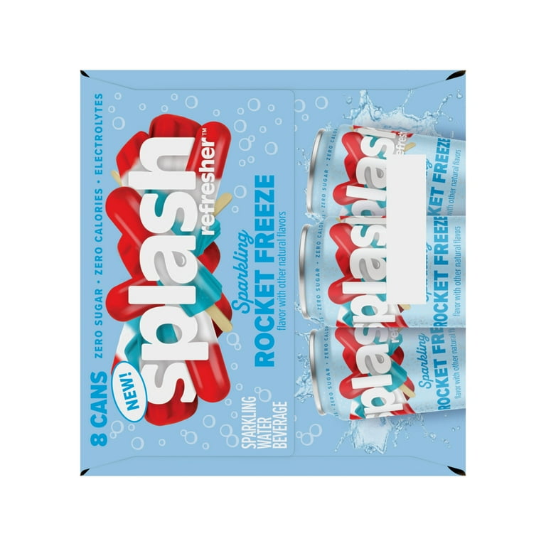 Splash Refresher Zero Sugar Rocket Freeze Flavor Sparkling Water Cans (12 fl oz x 8 ct) | Acme