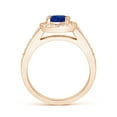 thumbnail image 2 of ANGARA Natural Oval Blue Sapphire Halo Ring with Diamond Accents in 14K Rose Gold for Women (Size-7x5mm) | September Birthstone, Anniversary, Jewelry Gift for Women | Natural Blue Sapphire Ring, 2 of 9