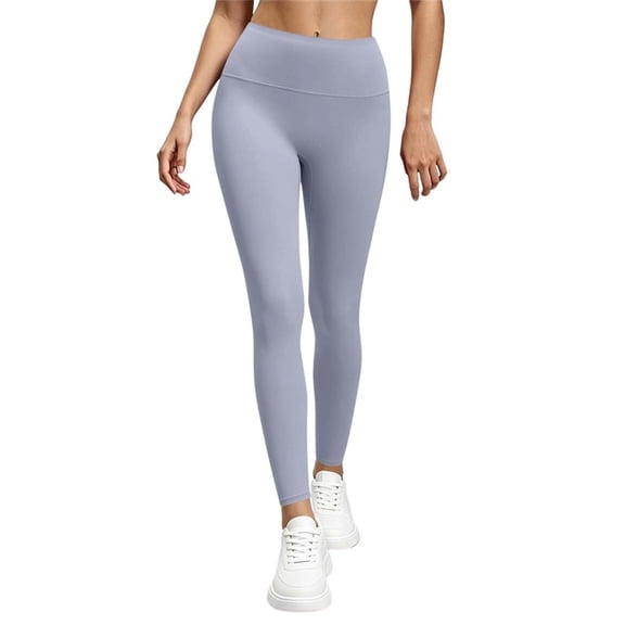 JGGSPWM Women's Compression Leggings High Waisted Tummy Control Yoga Pants Fashion Solid Color Seamless Workout Leggings Blue XXXL