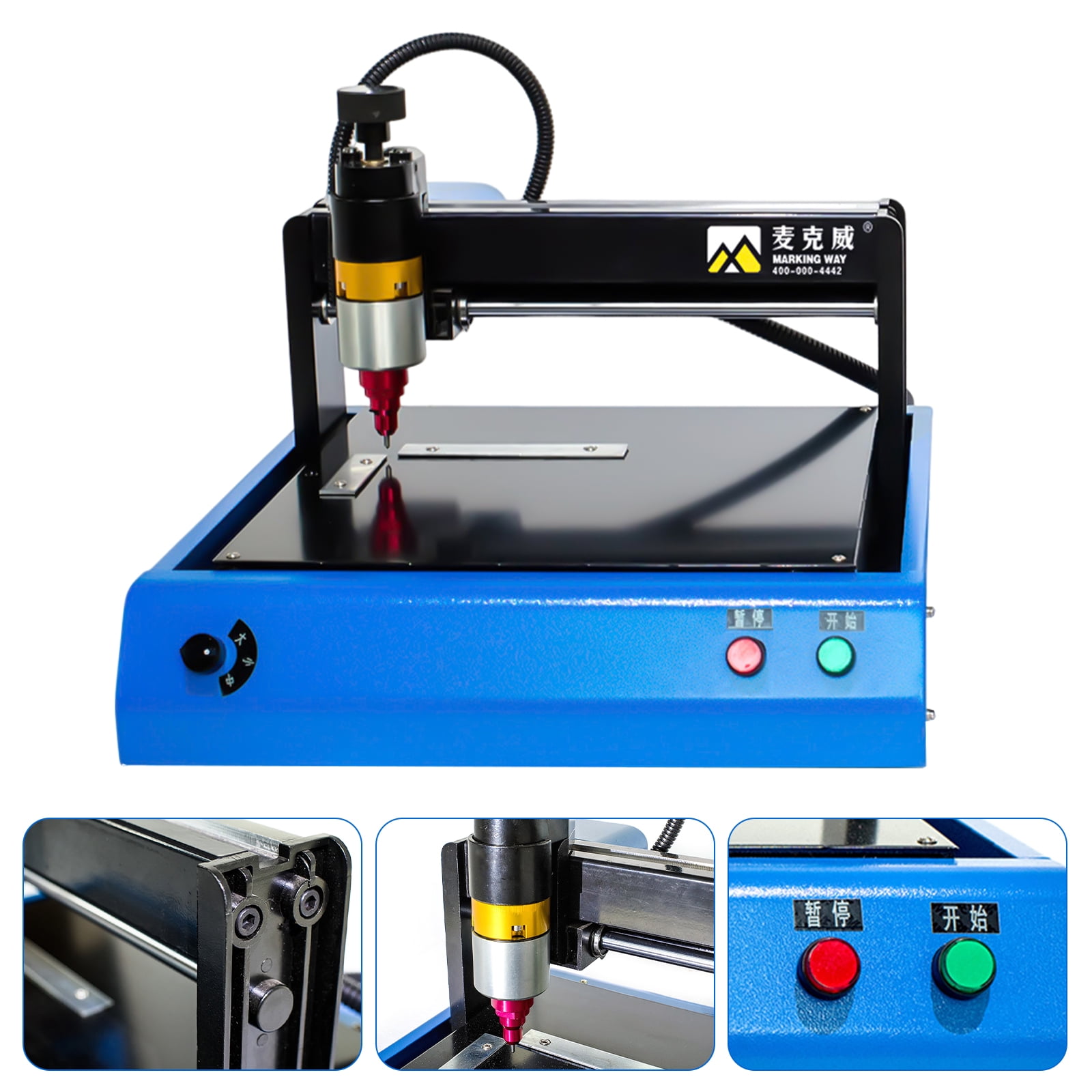 Electric Metal Marking Machine - Fast, Precise, Low Noise, 400W, Suitable for Aluminum, Stainless Steel, Copper & Iron – Wide Compatibility, Adjustable Marking Depth & Speed