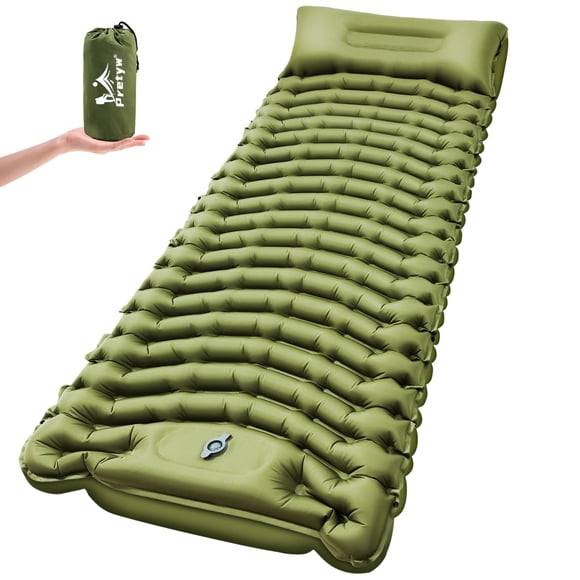 Almohadilla para dormir Pretyw ultraligera para acampar con almohada y bomba
