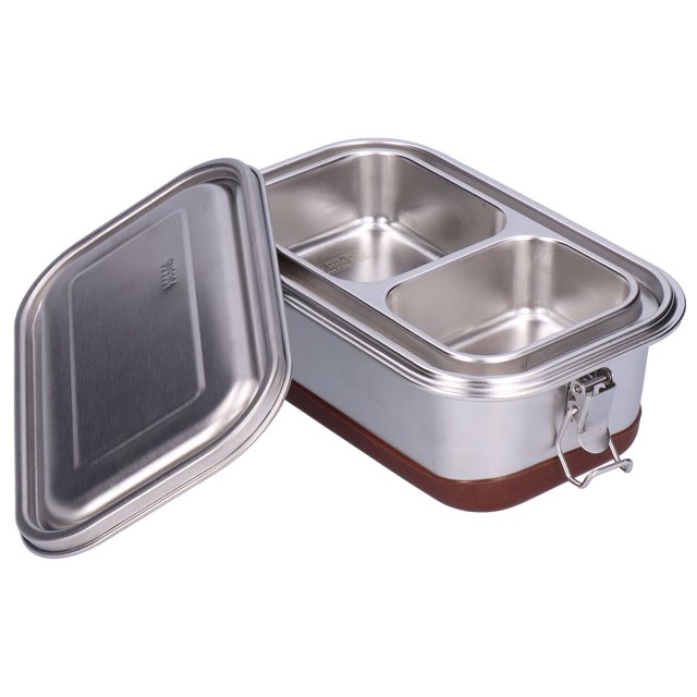 LAFGUR Lunch Box For Men, Rectangle Stainless Steel Lunch Box For Picnics For Camping For Work