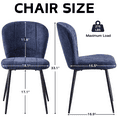 thumbnail image 4 of Dining Chairs Set of 4, Upholstered Chenille Fabric Kitchen Chairs With Metal Legs, Wingback Elegant Tufted Accent Vanity Chair For Dinner, Bedroom, Living Room, Apartment, Blue, 4 of 7