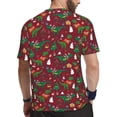 thumbnail image 2 of Wukai Dinosaur Christmas Print Men's Short-Sleeved Mesh T-Shirt,Quick-Dry Short Sleeve Workout T-Shirt-Large, 2 of 8