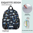 thumbnail image 5 of Police and Star Black Pattern Backpack for School, Cute School Bag with Adjustable Shoulder Straps and Padded Back, 13.8"x11.4"x6", 5 of 5