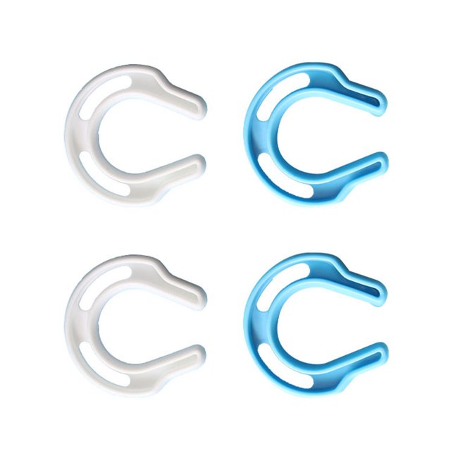 4 Pcs C-type Door Stopper Plastic Safety Protection Door Clips Protector for Kids Baby Child Safety (Blue and White)
