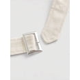 thumbnail image 4 of Apricot Mid-Length Shirt Dress With Lapel, Belt, And Short Sleeves, 4 of 6