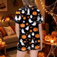 thumbnail image 6 of SJLDQY Halloween Girls Pajama Sets Button Down Short Sleeve Shirts Shorts 2 Piece Hallowmas Pjs Sets Casual Sleepwear Comfy Loungewear Sets for Kids, 6 of 6