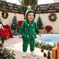 thumbnail image 2 of Guvpev T'oddler Christmas Tree Costume, Unisex B'aby Christmas Holiday Outfit, Colorful Bobbles Hooded Long Sleeve Romper Jumpsuit, Zipper Front, Loose Legs, Funny Xmas Clothes, 2 of 15