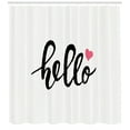 thumbnail image 3 of Ambesonne Hello Shower Curtain, Message with Heart, 69"Wx84"L, Pink Black White, 3 of 3