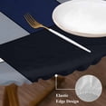 thumbnail image 4 of Black Blue Patchwork Round Fitted Table Cover Abstract Geometric Art Waterproof Table Cloth with Elastic Edge Wipeable Tablecloth for Picnic Camping Party Fits 45"-54" Diameter, 4 of 8