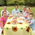 thumbnail image 4 of 2 Pieces Summer Sunflower Tablecloth 51.2 x 86.6 Inch Rectangular Table Covers Sunflower Elastic Tablecover for Birthday, Graduation Party, Kitchen Dining Room, Baby Shower Decorations, 4 of 7