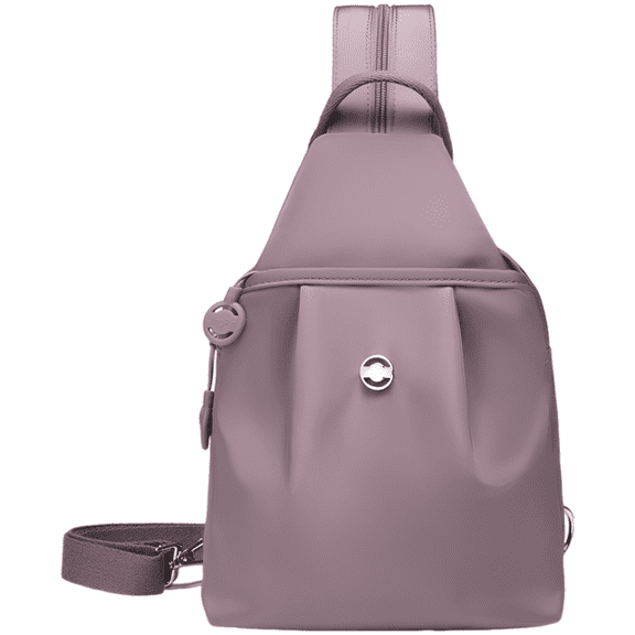 Taro Purple Nylon Sling Bag for Women, Mini Multi-Use Chest Pack, Stylish Korean Design, Lightweight Small Travel Shoulder Bag with Adjustable Strap, Front Flap Pocket