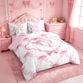 thumbnail image 2 of Manfei Girly Bowknot 7-Piece Twin Bedding Sets For Girl,Letter Q Initial Lettering Bedding Comforter Set For Kids,Pink Reversible, 2 of 7
