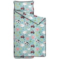 thumbnail image 2 of Tractor and Cows Blue Pattern Teens Toddler Nap Mat with Pillow, Sleeping Mat Bag for Preschool Daycare 59"x22", 2 of 6
